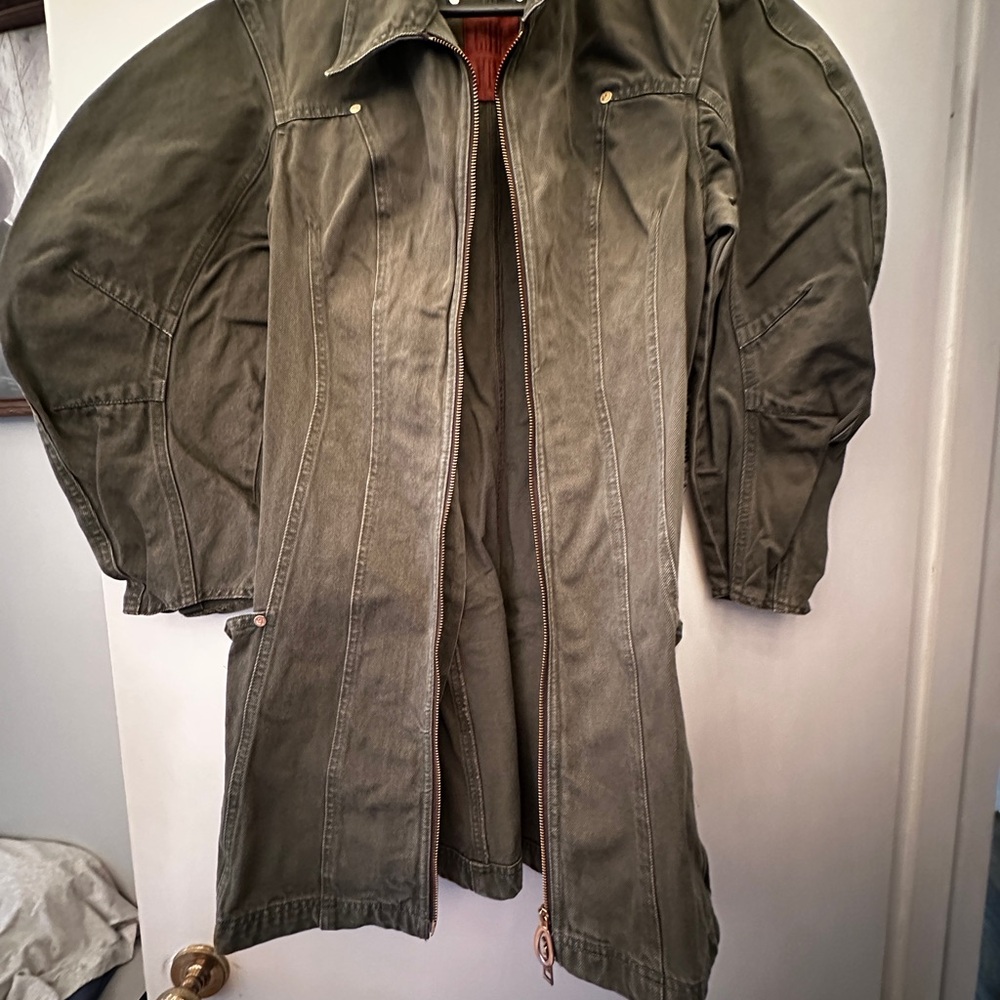 Cult Gaia green denim jacket
